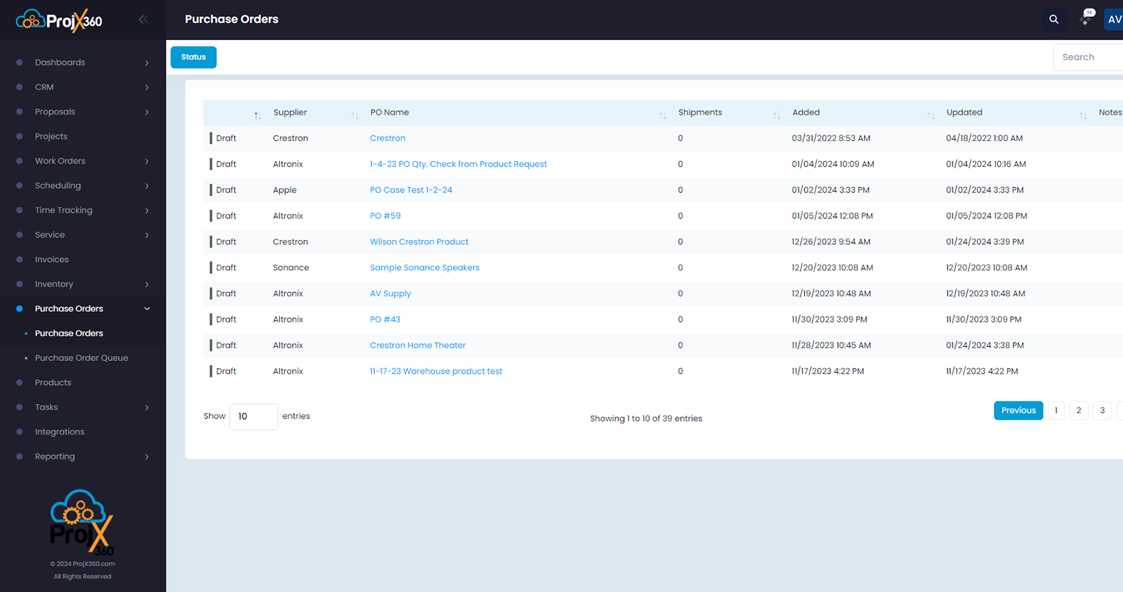 Purchase Orders